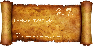 Herber Tünde névjegykártya